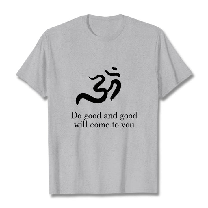 Maglietta casual in cotone con motivo spirituale in sanscrito e simbolo Om di Buddha Stones - image 20