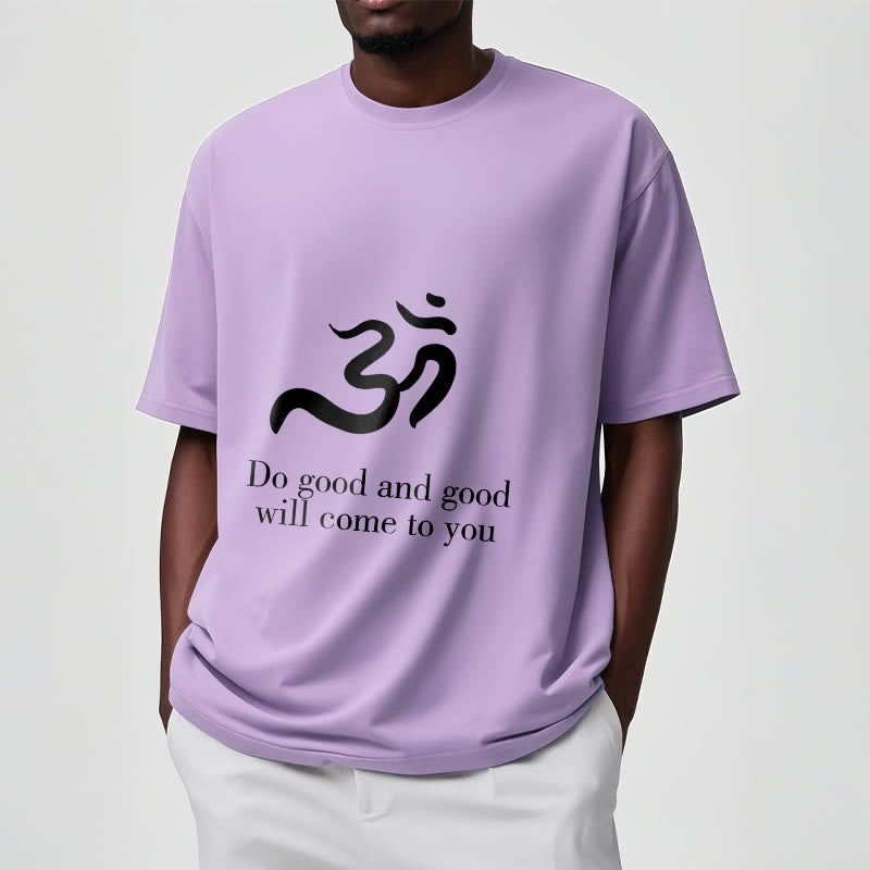 Maglietta casual in cotone con motivo spirituale in sanscrito e simbolo Om di Buddha Stones - image 18