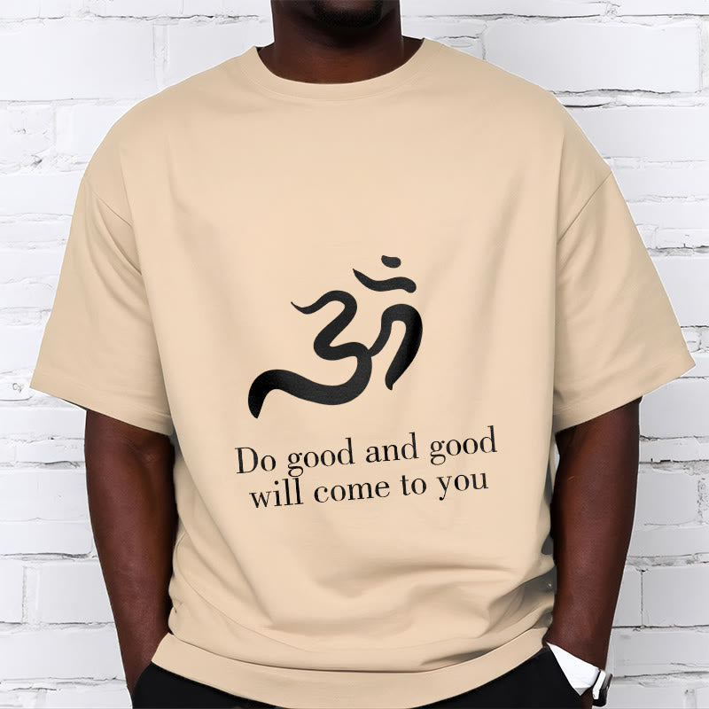 Maglietta casual in cotone con motivo spirituale in sanscrito e simbolo Om di Buddha Stones - image 10