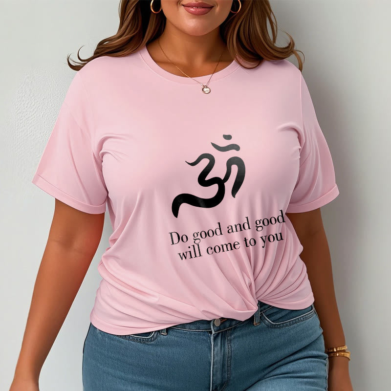 Maglietta casual in cotone con motivo spirituale in sanscrito e simbolo Om di Buddha Stones - image 14