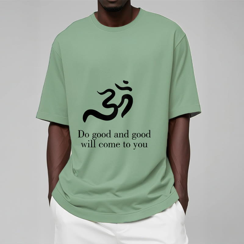 Maglietta casual in cotone con motivo spirituale in sanscrito e simbolo Om di Buddha Stones - image 16