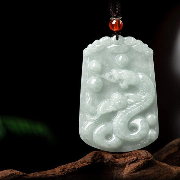 Collana con ciondolo amuleto dell'abbondanza dello zodiaco cinese Buddha Stones in giada naturale 12 - Serpente - image 19