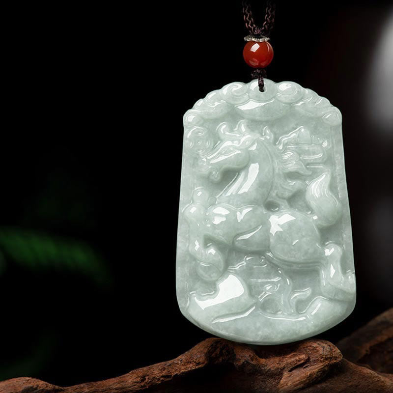 Collana con ciondolo amuleto dell'abbondanza dello zodiaco cinese Buddha Stones in giada naturale 12 - image 8