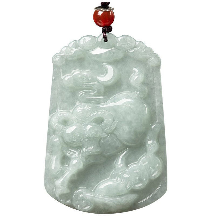 Collana con ciondolo amuleto dell'abbondanza dello zodiaco cinese Buddha Stones in giada naturale 12 - image 13