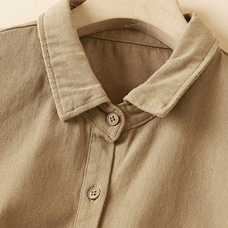 Giacca da donna in cotone e lino con risvolto, maniche lunghe, modello irregolare, con tasche, motivo Buddha Stones Fall - image 2