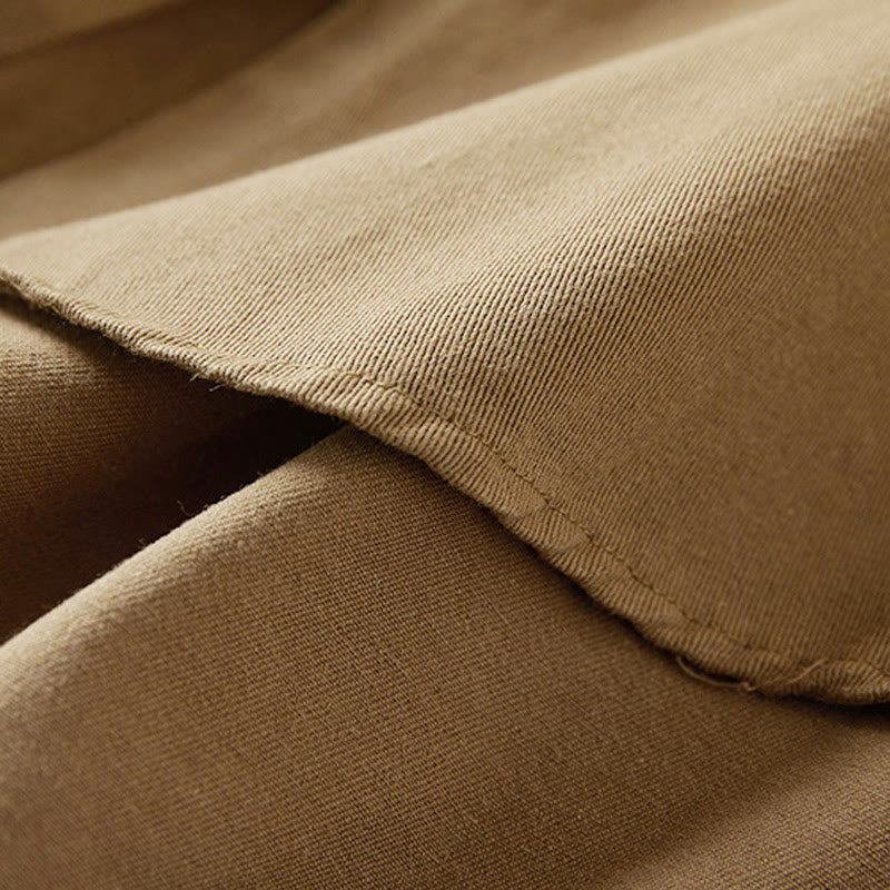 Giacca da donna in cotone e lino con risvolto, maniche lunghe, modello irregolare, con tasche, motivo Buddha Stones Fall - image 4