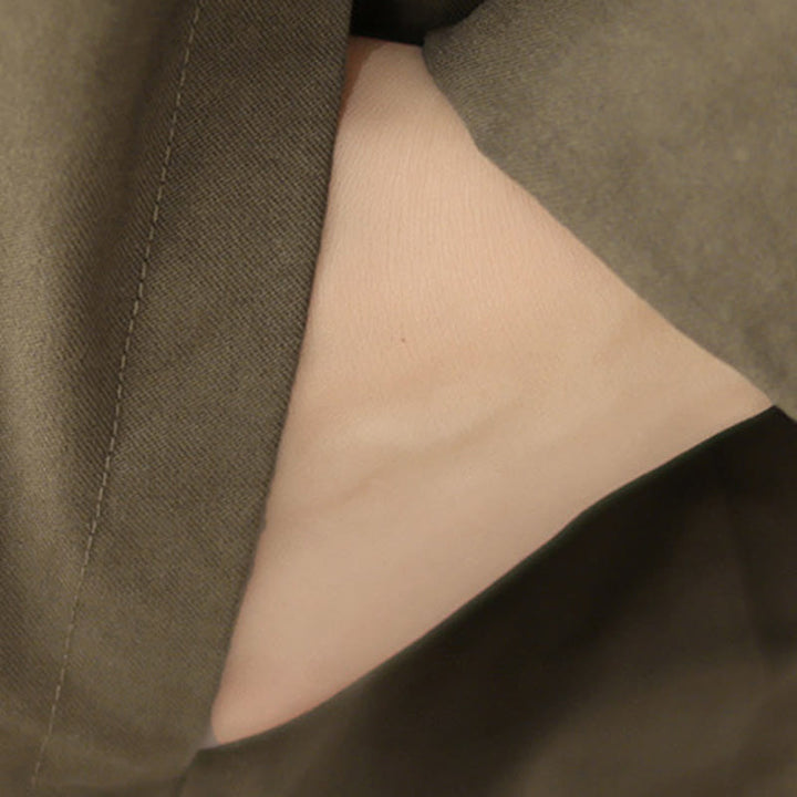 Giacca da donna in cotone e lino con maniche lunghe e tasche, modello Buddha Stones Spring Plain Asymmetry Design - image 17