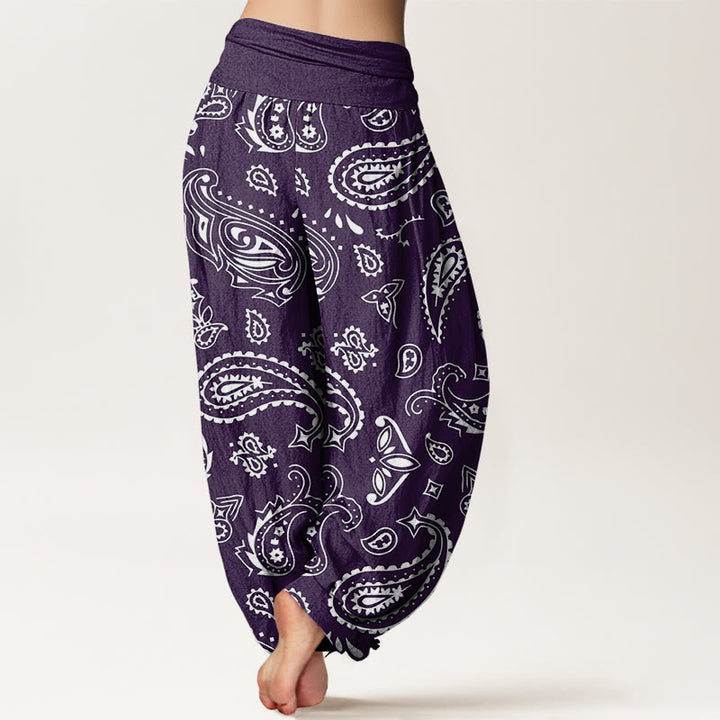 Pantaloni harem da donna con elastico in vita e motivo paisley casual classico Buddha Stones - image 7
