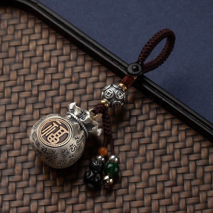 Buddha Stones Fu Character Money Bag Fare soldi ogni giorno Portachiavi fortuna