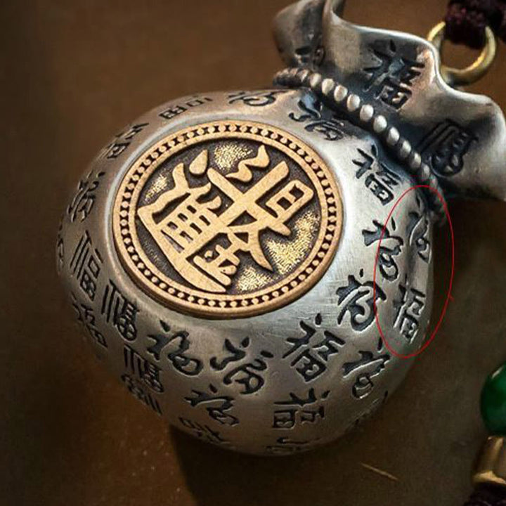 Buddha Stones Fu Character Money Bag Fare soldi ogni giorno Portachiavi fortuna