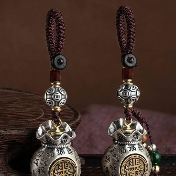 Buddha Stones Fu Character Money Bag Fare soldi ogni giorno Portachiavi fortuna