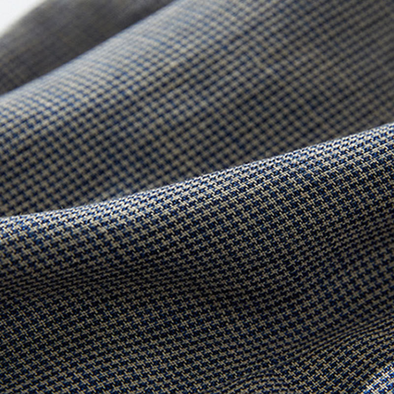 Abito midi in cotone e lino a maniche lunghe con tasche, motivo lanterna scozzese grigio scuro Buddha Stones Commute - image 6