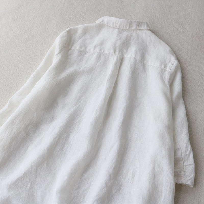 Abito midi con maniche a tre quarti, tasche e revers con bottoni Buddha Stones - image 8