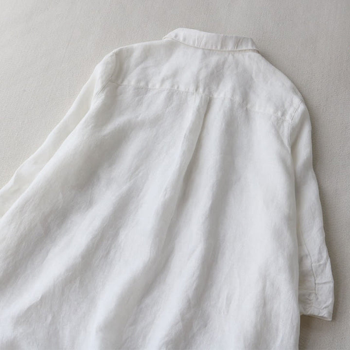 Abito midi con maniche a tre quarti, tasche e revers con bottoni Buddha Stones - image 8