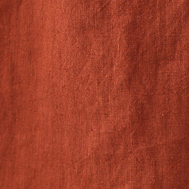 Abito midi in cotone a maniche lunghe con tasche e design allacciato arancione e rosso Buddha Stones - image 13