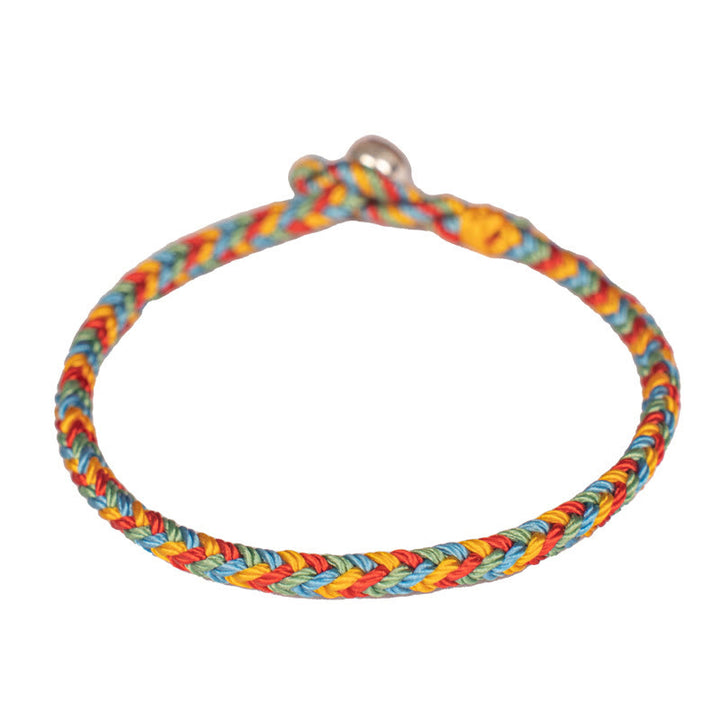 Bracciale intrecciato con corda colorata e nodo della pace a otto fili in argento sterling 925 Buddha Stones - image 13