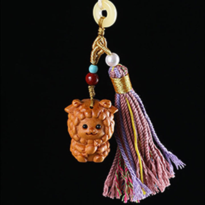 Portachiavi con nappe colorate, Buddha Stones, sandalo, 12 simboli dello zodiaco cinese, benedizione - image 26