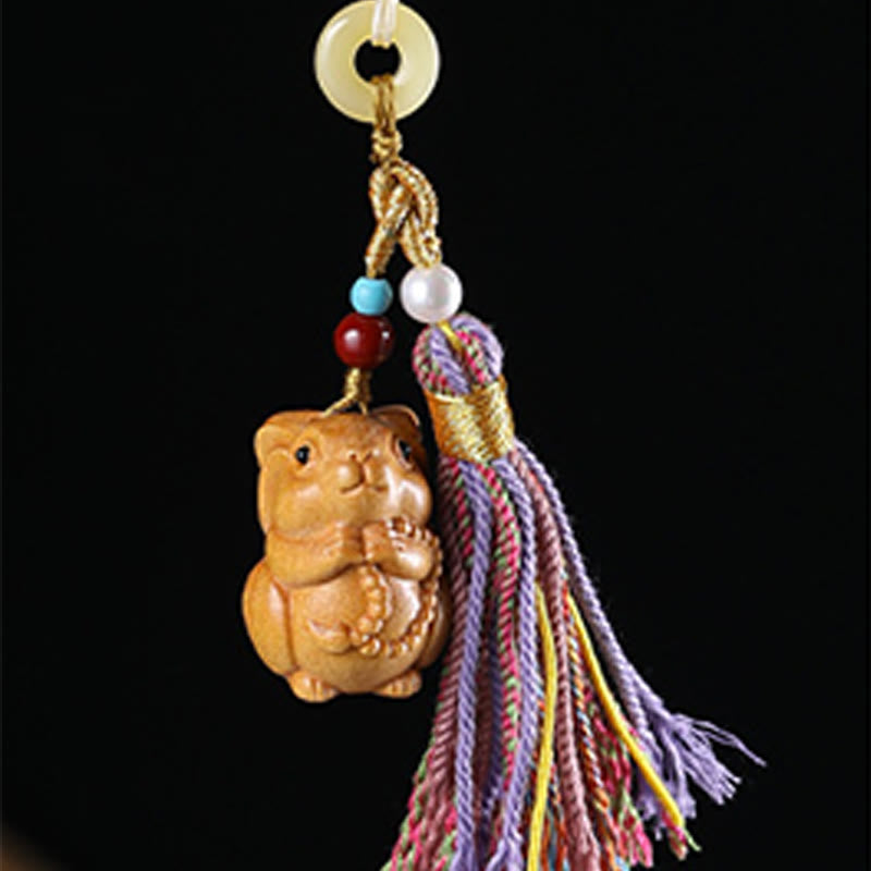 Portachiavi con nappe colorate, Buddha Stones, sandalo, 12 simboli dello zodiaco cinese, benedizione - image 20