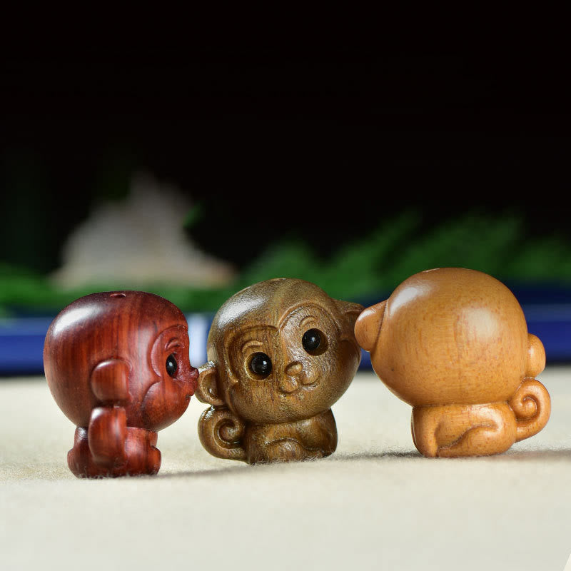 Buddha Stones, sandalo verde, piccola foglia, sandalo rosso, simpatici animali scimmia, decorazione della pace - image 1