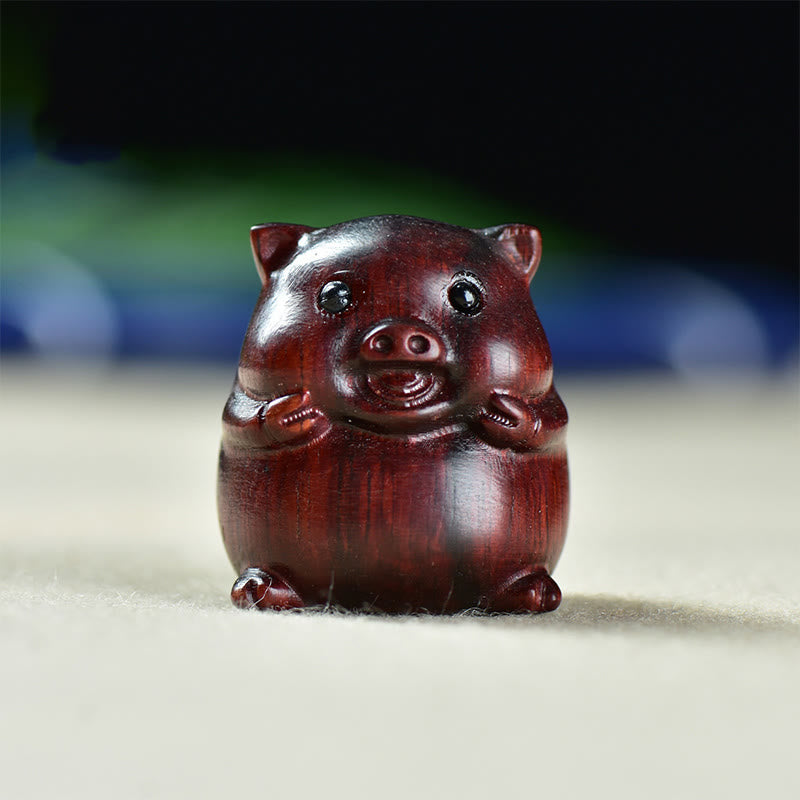 Buddha Stones, Sandalo verde, Piccola foglia, Sandalo rosso, Carino maialino, Animali, Decorazione positiva - Maialino di sandalo rosso a foglia piccola (25*23*23mm) - image 11