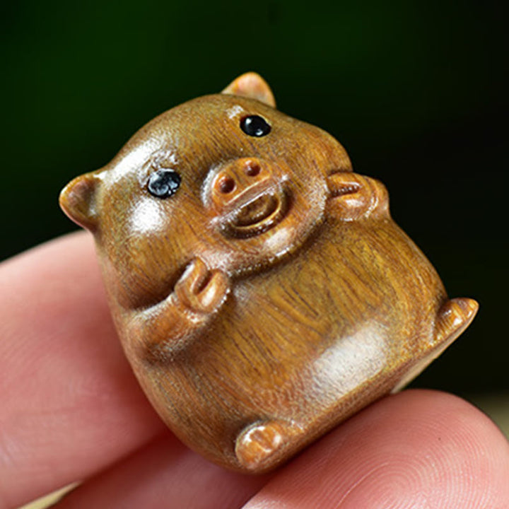 Buddha Stones, Sandalo verde, Piccola foglia, Sandalo rosso, Carino maialino, Animali, Decorazione positiva - image 3
