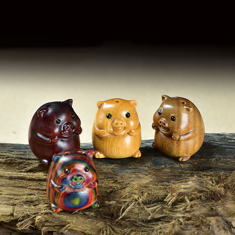 Buddha Stones, Sandalo verde, Piccola foglia, Sandalo rosso, Carino maialino, Animali, Decorazione positiva - image 1