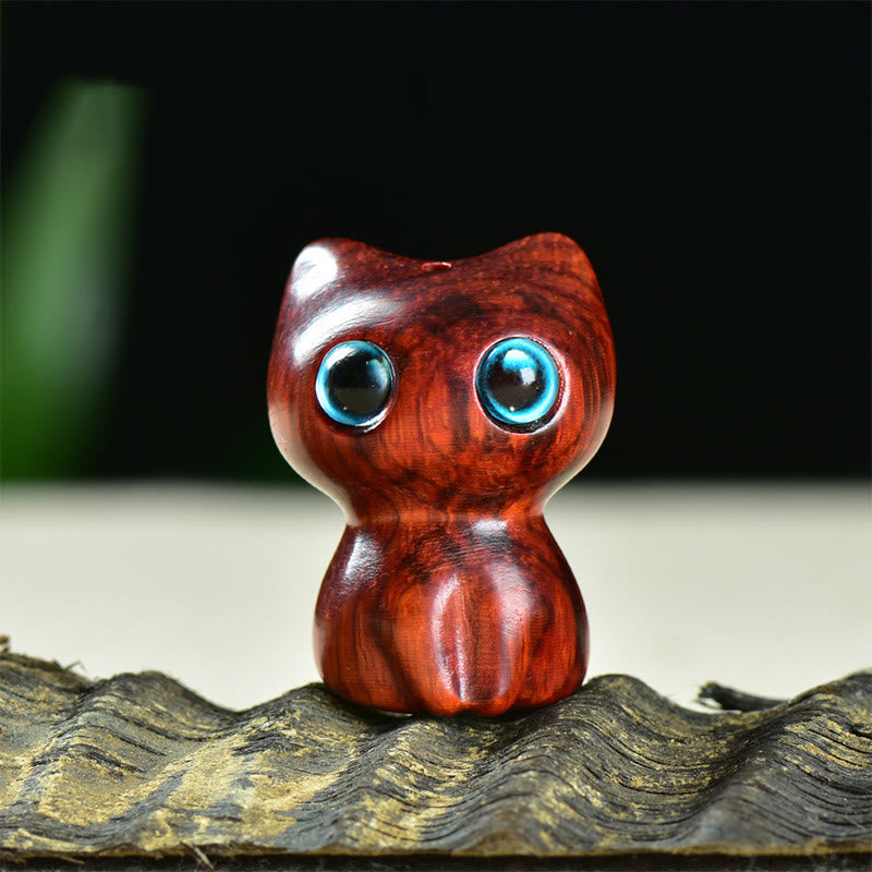 Buddha Stones in legno di ebano, piccola foglia, sandalo rosso, simpatici animali da gatto, decorazione calma - Sandalo rosso a foglia piccola (33*24*21mm) - image 9