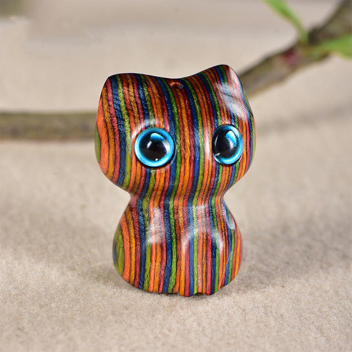 Buddha Stones in legno di ebano, piccola foglia, sandalo rosso, simpatici animali da gatto, decorazione calma - Eucalipto arcobaleno (33*24*21mm) - image 14