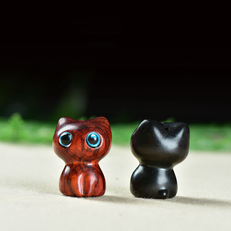 Buddha Stones in legno di ebano, piccola foglia, sandalo rosso, simpatici animali da gatto, decorazione calma - image 18