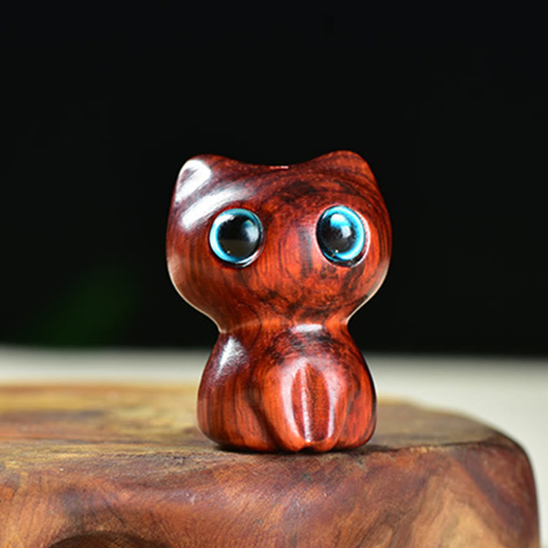 Buddha Stones in legno di ebano, piccola foglia, sandalo rosso, simpatici animali da gatto, decorazione calma - image 10