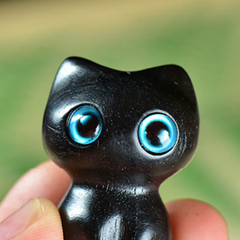 Buddha Stones in legno di ebano, piccola foglia, sandalo rosso, simpatici animali da gatto, decorazione calma - image 2