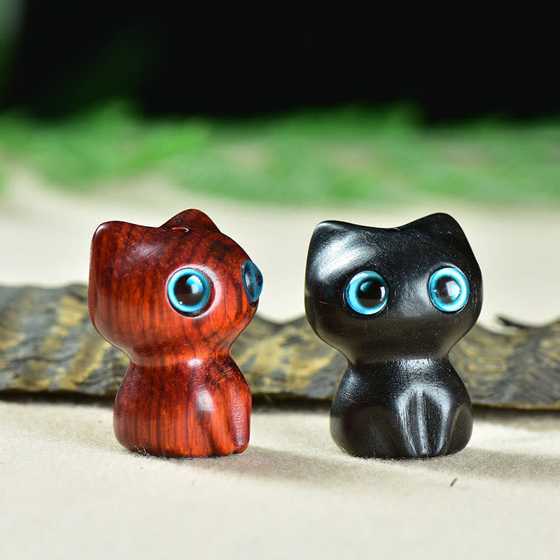 Buddha Stones in legno di ebano, piccola foglia, sandalo rosso, simpatici animali da gatto, decorazione calma - image 17