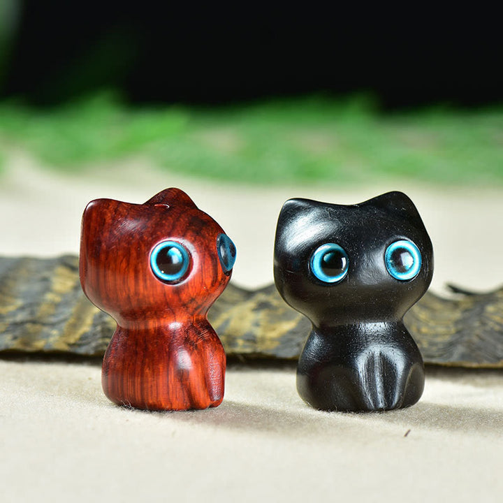 Buddha Stones in legno di ebano, piccola foglia, sandalo rosso, simpatici animali da gatto, decorazione calma - image 17