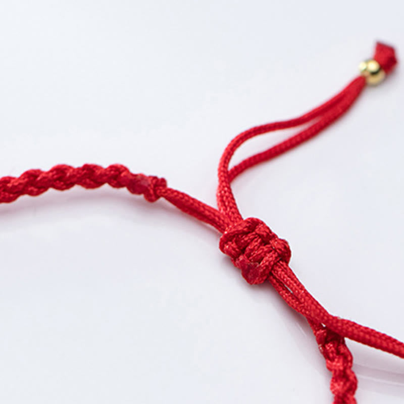Braccialetto di protezione intrecciato con perline in argento sterling 925 placcato oro e cordino rosso Buddha Stones - image 15
