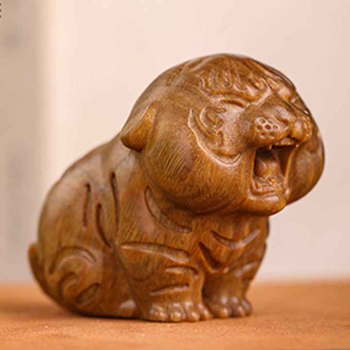 Buddha Stones Sandalo verde Animali carini Tigre Decorazione positiva - image 2
