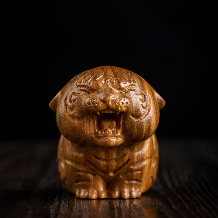 Buddha Stones Sandalo verde Animali carini Tigre Decorazione positiva - Sandalo verde tigre (49*42*58mm) - image 0