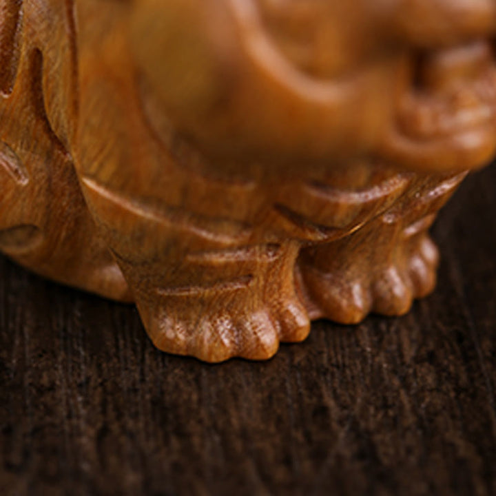 Buddha Stones Sandalo verde Animali carini Tigre Decorazione positiva - image 9