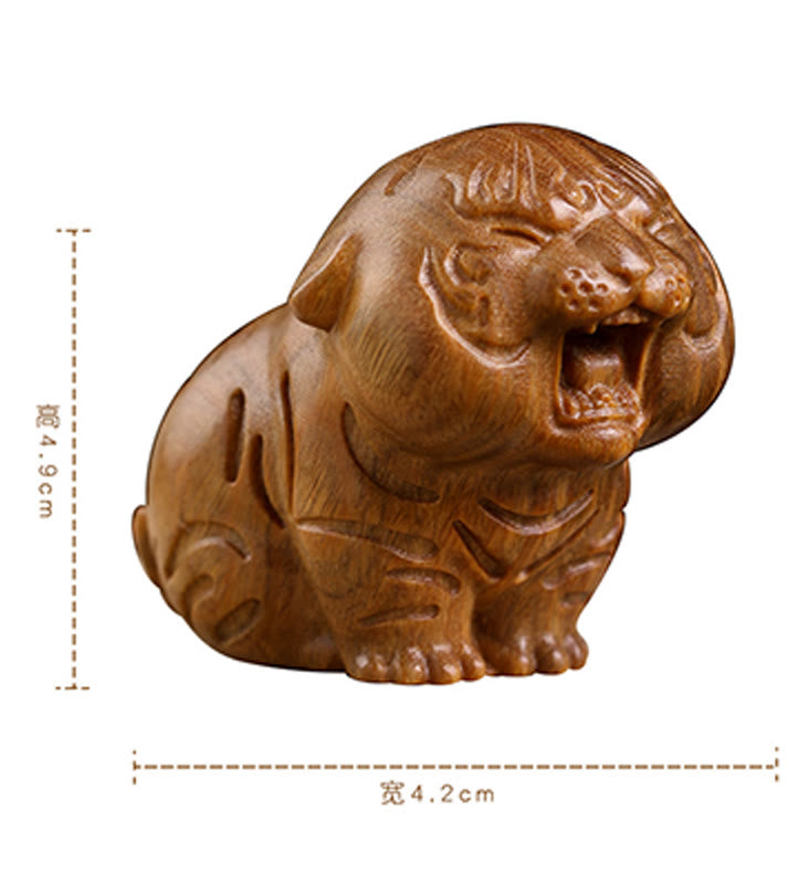 Buddha Stones Sandalo verde Animali carini Tigre Decorazione positiva - image 12