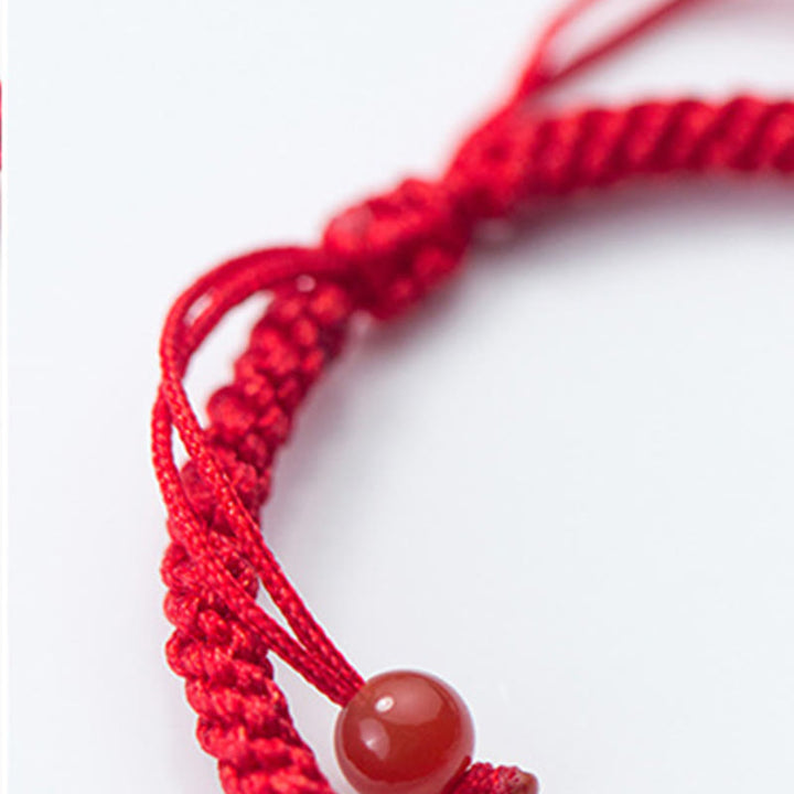Braccialetto della fortuna intrecciato con filo rosso "Ruyi As One Wishes" in argento sterling 925 con Buddha Stones - image 10