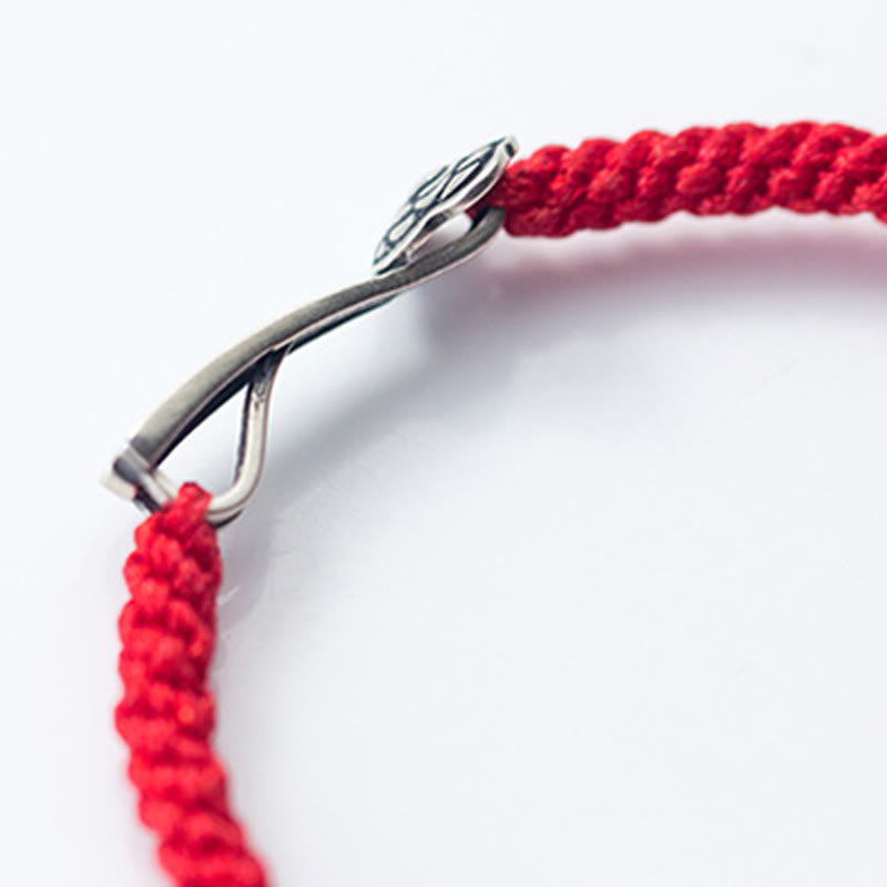 Braccialetto della fortuna intrecciato con filo rosso "Ruyi As One Wishes" in argento sterling 925 con Buddha Stones - image 9