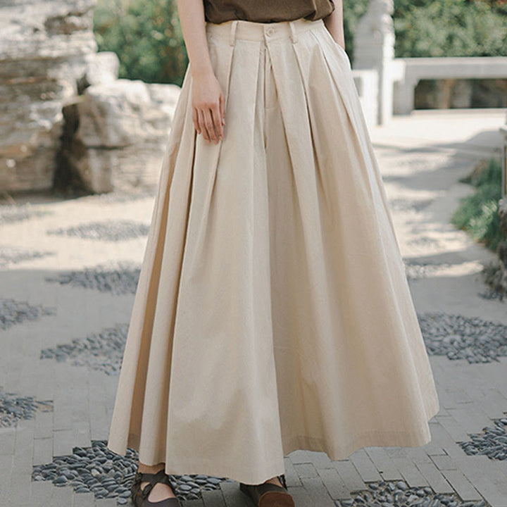Pantaloni larghi da donna in cotone casual e tinta unita Buddha Stones con tasche - image 3