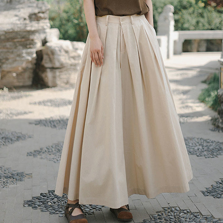 Pantaloni larghi da donna in cotone casual e tinta unita Buddha Stones con tasche - image 11