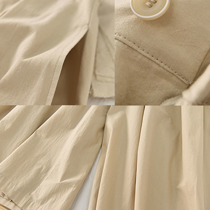 Pantaloni larghi da donna in cotone casual e tinta unita Buddha Stones con tasche - image 13