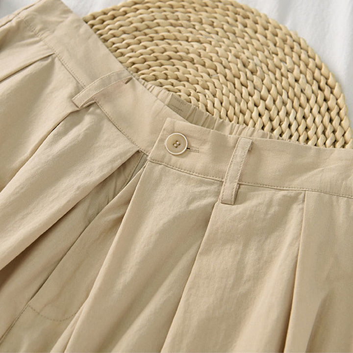Pantaloni larghi da donna in cotone casual e tinta unita Buddha Stones con tasche - image 14