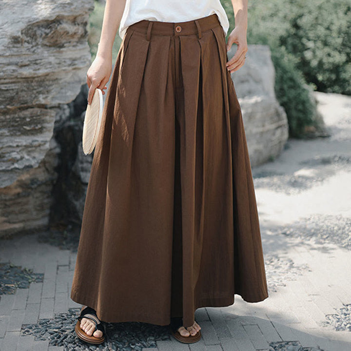 Pantaloni larghi da donna in cotone casual e tinta unita Buddha Stones con tasche - image 18