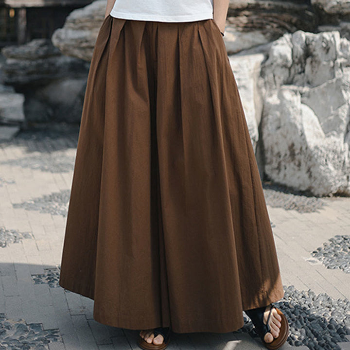 Pantaloni larghi da donna in cotone casual e tinta unita Buddha Stones con tasche - image 22