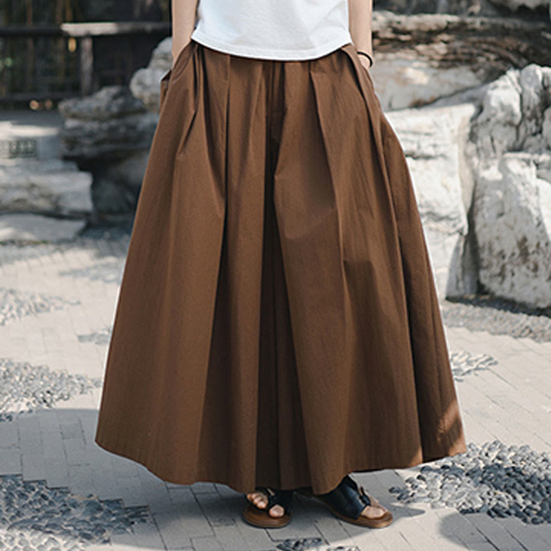 Pantaloni larghi da donna in cotone casual e tinta unita Buddha Stones con tasche - image 23