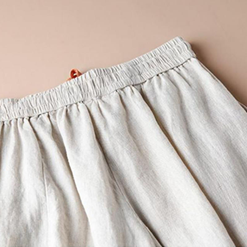 Pantaloni larghi da donna con tasche e orlo a fessura in cotone Buddha Stones, lunghezza 7-8 - image 4