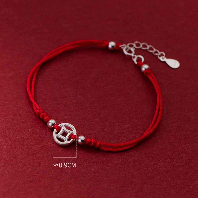 Bracciale portafortuna in argento sterling 925 con monete di rame cavo Buddha Stones - image 8