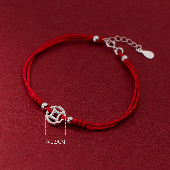 Bracciale portafortuna in argento sterling 925 con monete di rame cavo Buddha Stones - image 8